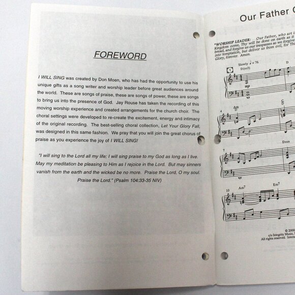 I Will Sing Choral Collection created by Don Moen Book - Picture 4 of 9